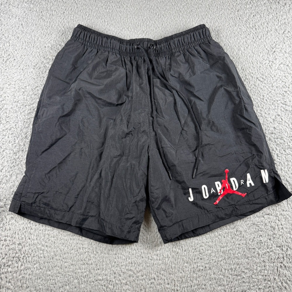 Nike Air Jordan Shorts Men's Large Black Nylon Y2K